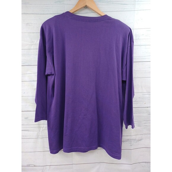 Vtg 3D Hand painted Floral Roses Purple T Shirt One Size - Picture 3 of 9